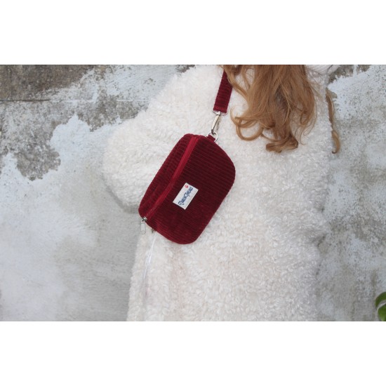 Mini fanny pack Sweetpea Red Corduroy